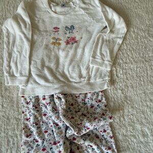 Petit Bateau White Floral Kids Pajama Set